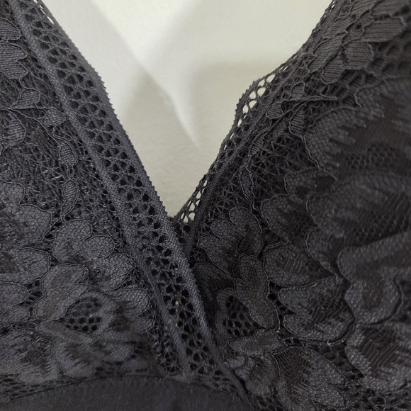 NWT Knix Knixy Lace Deep V Bralette Bra Black Wire Free Size XXL - Picture 4 of 12
